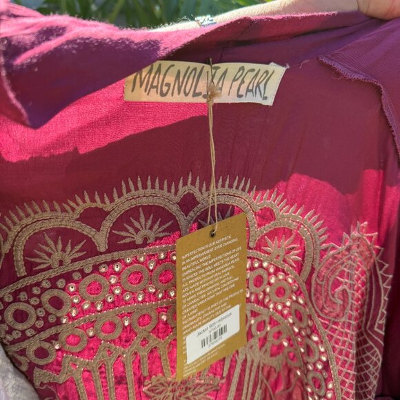 Magnolia Pearl Modal Satin Blessed Kimono Hibiscus NWT SOLD OUT - Picture 8 of 11